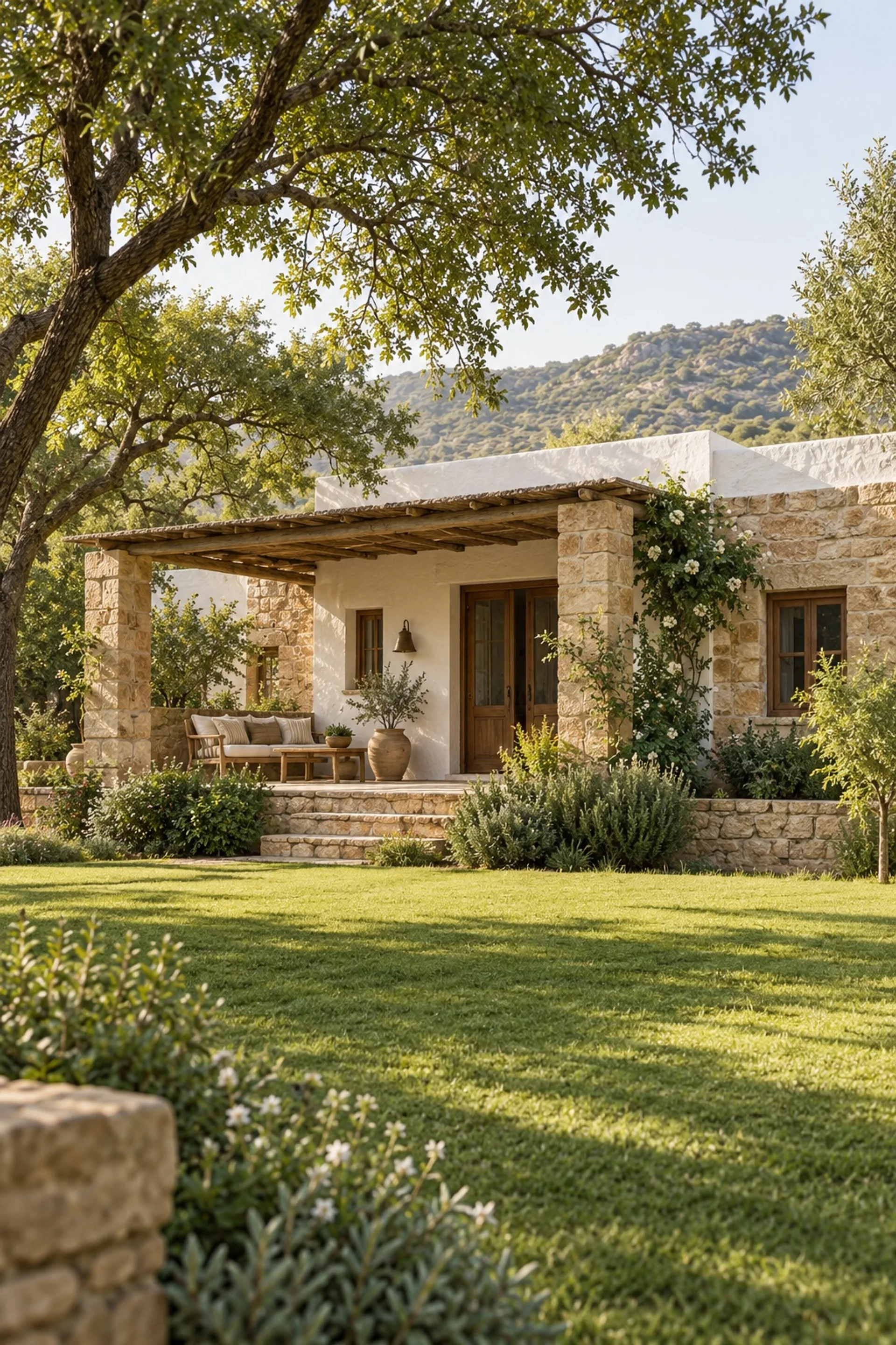 A peaceful farmhouse surrounded by greenery, shown as category inspiration